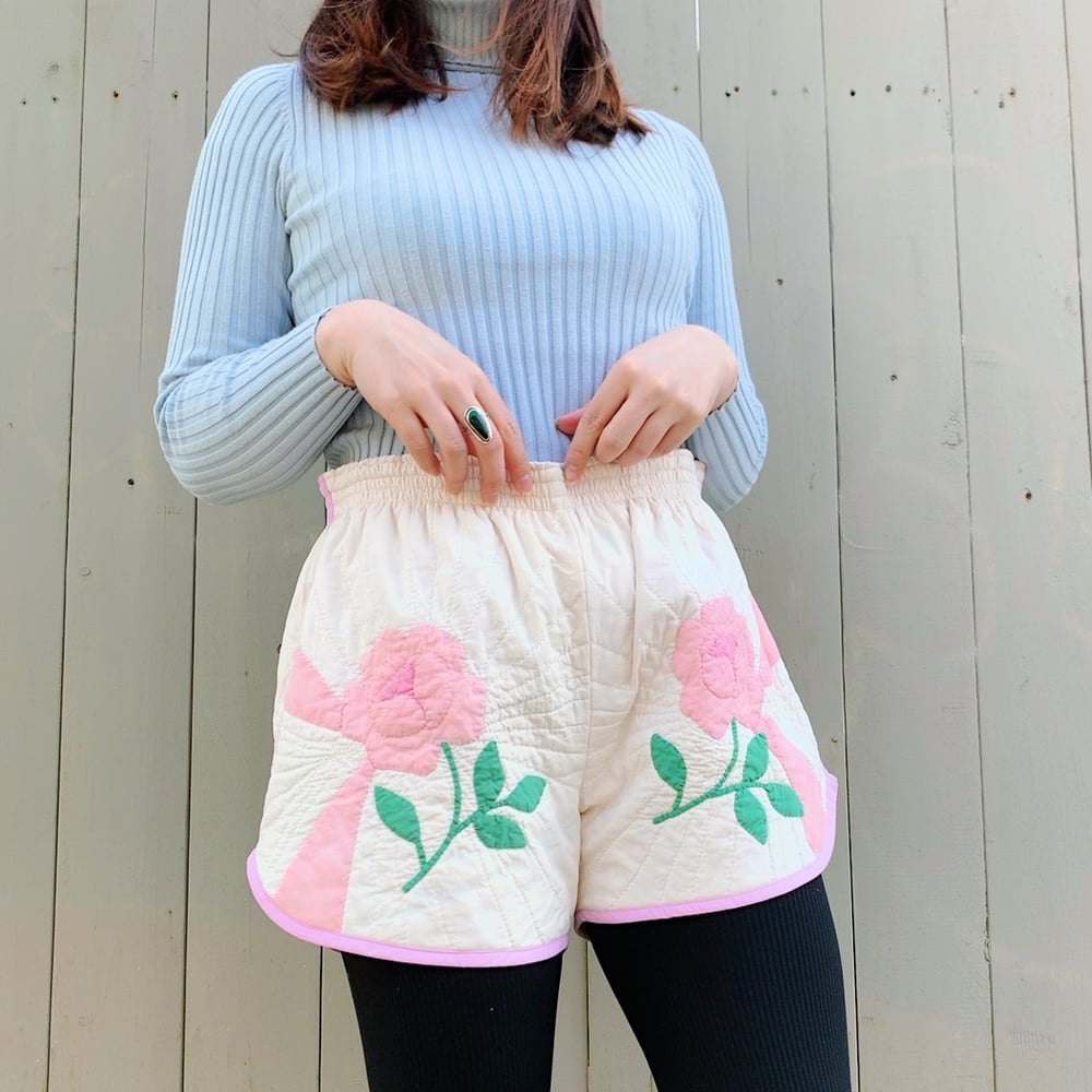 Image of Retro Quilt Shorts — Antique Roses