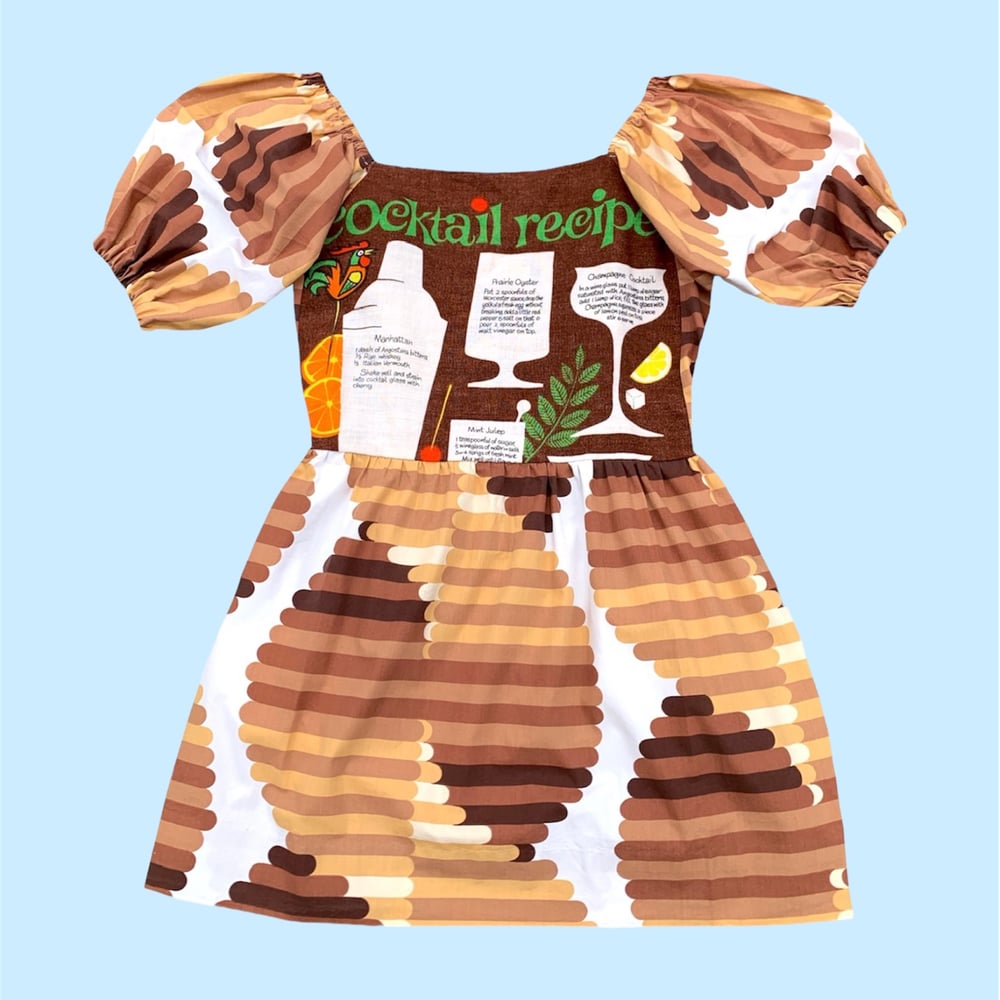 Image of Puff Sleeve Tea Towel Dress — Cocktail Recipes