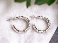 Image 1 of Vintage Spoon handle hoop earrings