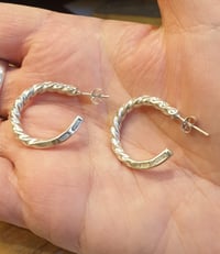 Image 2 of Vintage Spoon handle hoop earrings