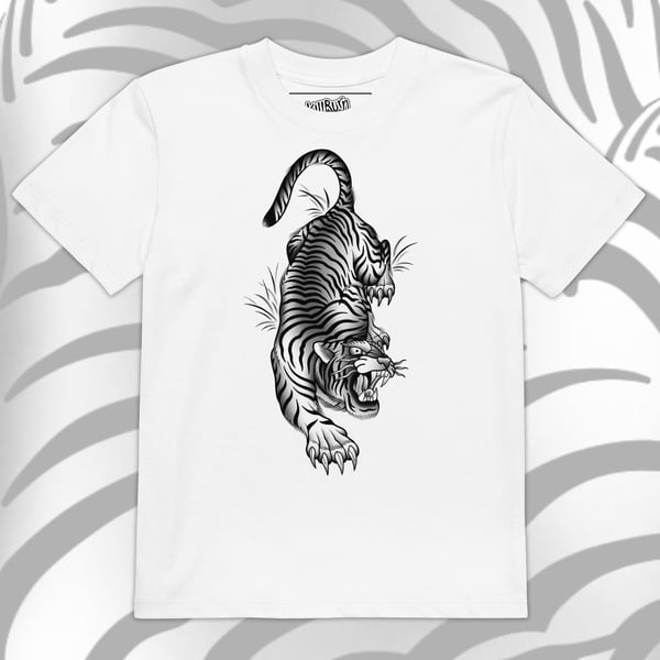 Image of KIDS WHITE TIGER TEE. 5-13 YEARS