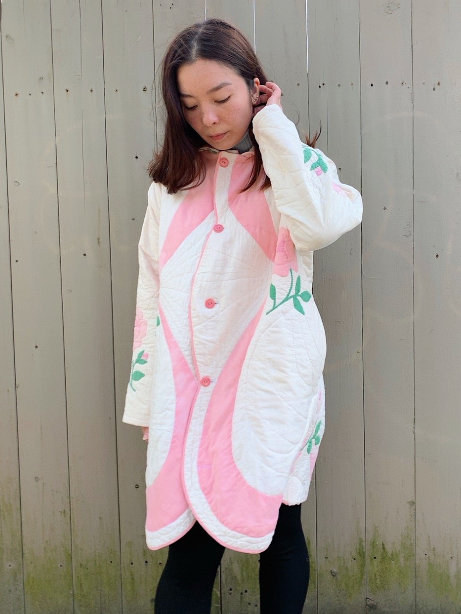 Image of Quilt Collared Coat — Antique Roses