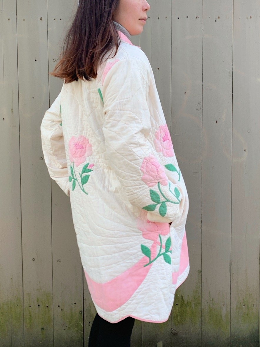 Image of Quilt Collared Coat — Antique Roses 