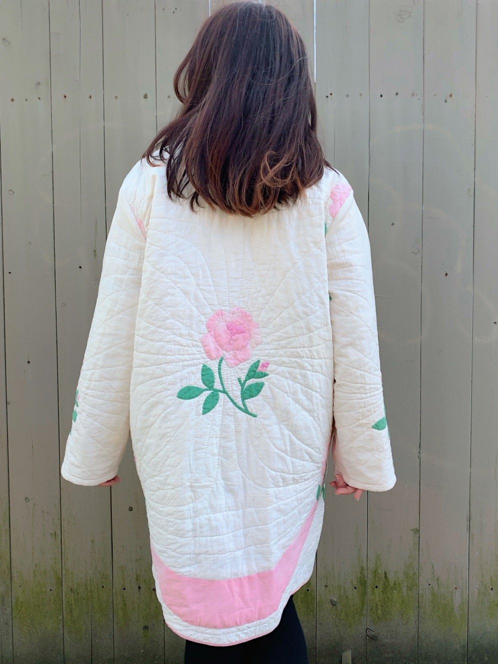 Image of Quilt Collared Coat — Antique Roses