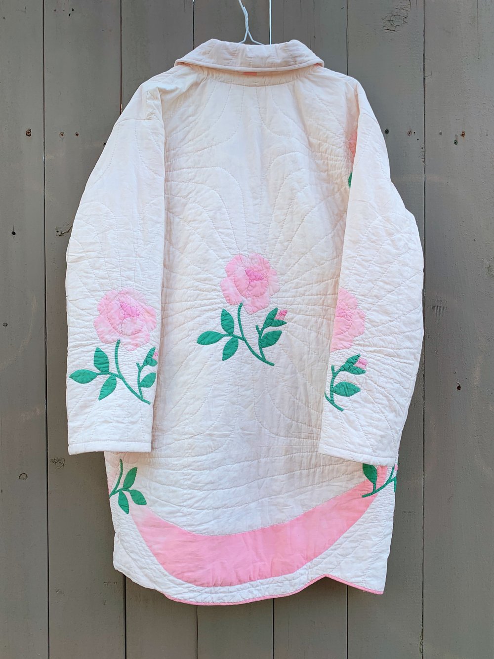 Image of Quilt Collared Coat — Antique Roses