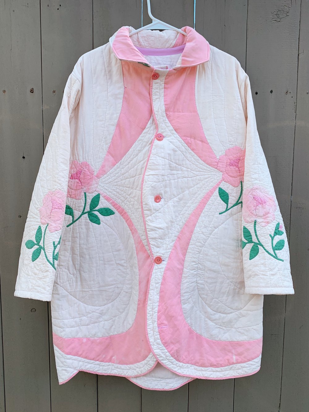 Image of Quilt Collared Coat — Antique Roses 