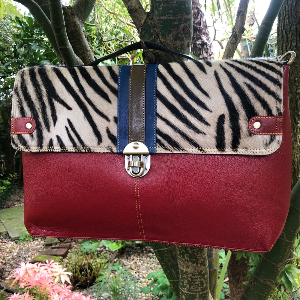 Image of Harlequin Collection - Animal/Recycled Leather Laptop Bag #19A