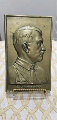 Image 6 of Inter-War/WW2 (Nazi Germany) Adolf Hitler Plaque - Period Piece
