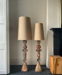 Image 2 of Early Ceramic Totem Lamp by Rooke, England [II]