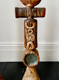 Image 6 of Early Ceramic Totem Lamp by Rooke, England [II]
