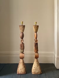 Image 4 of Early Ceramic Totem Lamp by Rooke, England [II]