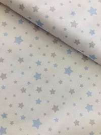 Image 2 of Piqué de Canutillo - Estrellas - Blanco/Azul/Gris - 10€/m