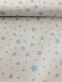 Image 3 of Piqué de Canutillo - Estrellas - Blanco/Azul/Gris - 10€/m