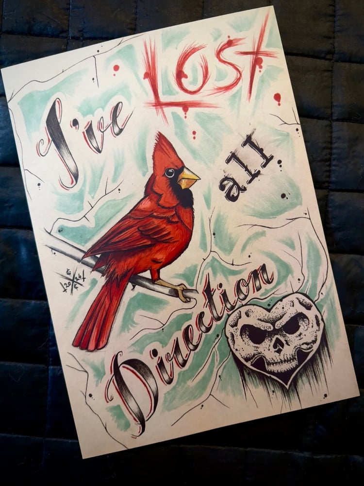 Image of 'Lost' - Alexisonfire Inspired Cardinal A4 Print