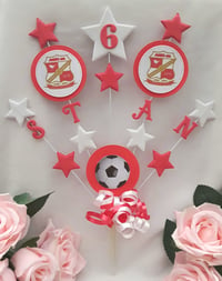 Image 7 of Personalised Football Cake Topper, Football Centrepiece, Football Party Decor, Soccer Cake Topper