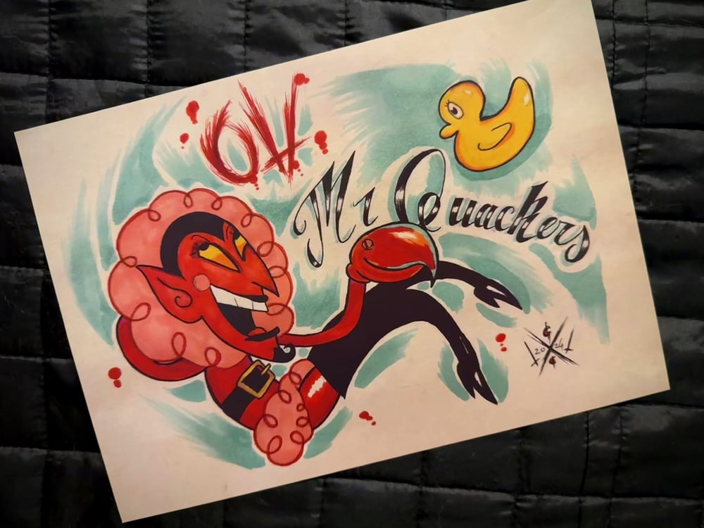 Image of 'Mr Quackers' Powerpuff Girls Him Inspired A4 print