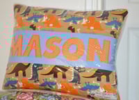 Image 6 of Dinosaur Print Personalised Pillow