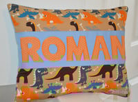 Image 5 of Dinosaur Print Personalised Pillow