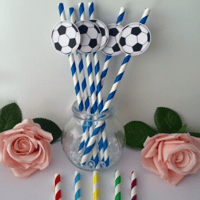 Image 1 of Football Straws, Football Party Table Decor, Football Themed  Birthday Table Decor  