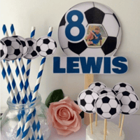 Image 2 of Football Straws, Football Party Table Decor, Football Themed  Birthday Table Decor  