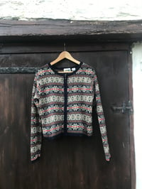 Image 1 of Fair Isle Shetland Cardigan - Small