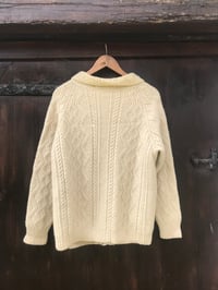 Image 5 of Handknitted Pure Wool Aran Cardigan Small/medium