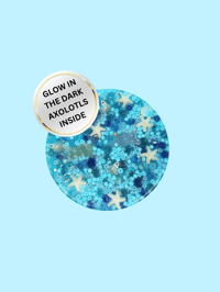 Image 1 of Pick Pad - with glow in the dark axolotls