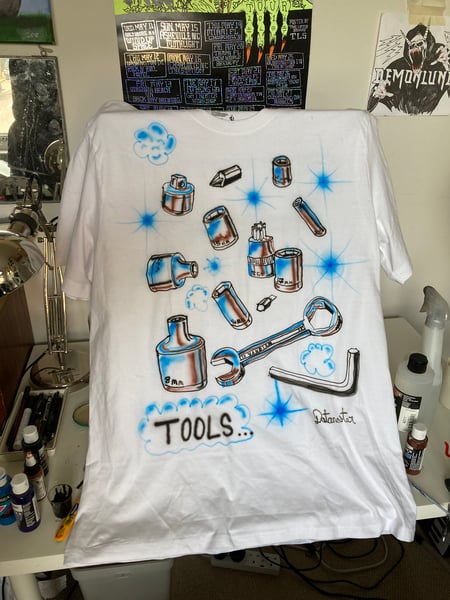 Image of Chrome Tools Airbrush Tshirt XL one off design