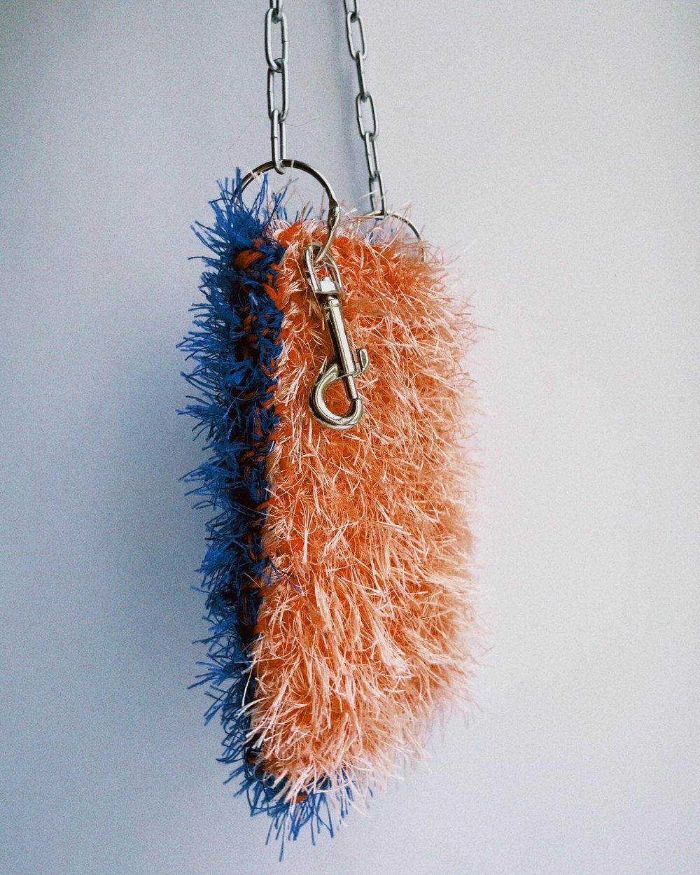 Image of Fluffy crocheted phone bag no.4