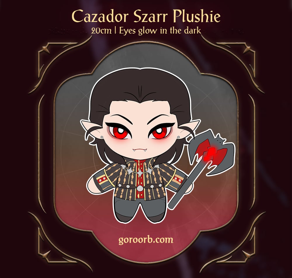 Cazador Szarr Plushie Baldur's Gate Eyes glow in the dark 3 BG3 vampire Pre-order