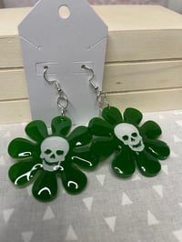 Image 1 of  Skull Flower Earrings