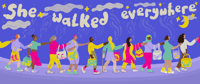 Image 3 of 'She Walked Everywhere' A3 Artwork Print