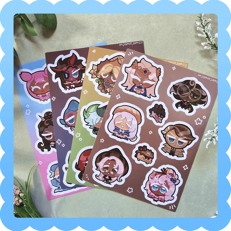 Image of cookie run kingdom ❄️ waterproof vinyl sticker sheet