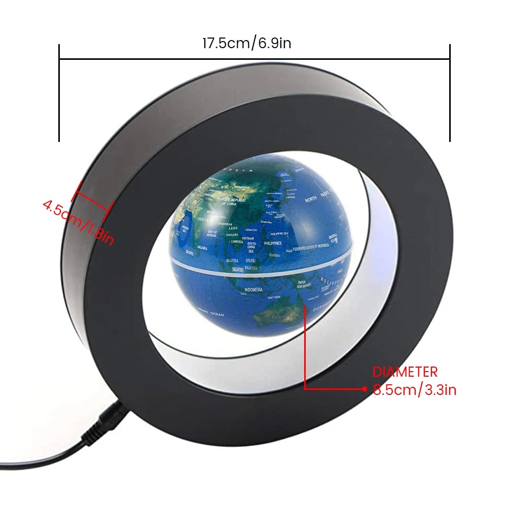 O Shape Levitating Lamp Magnetic Earth Floating Lamp Rotating Globe Desk/Bedside Lights Novelty