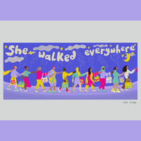 Image 1 of 'She Walked Everywhere' A3 Artwork Print