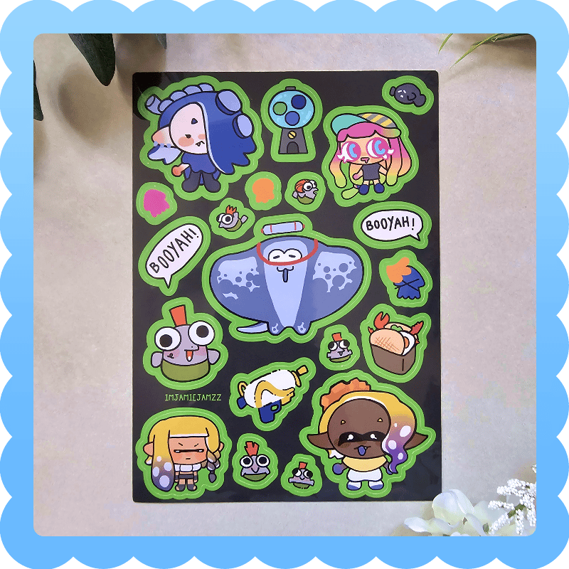 Image of splatoon 3 ❄️ waterproof vinyl sticker sheet