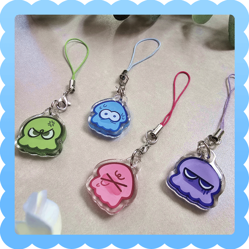 Image of inkling and octoling ❄️ epoxy phone charm