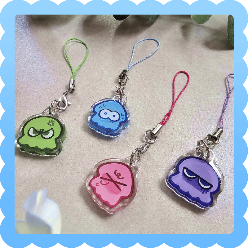 inkling and octoling ️ epoxy phone charm | jeanini's art shop