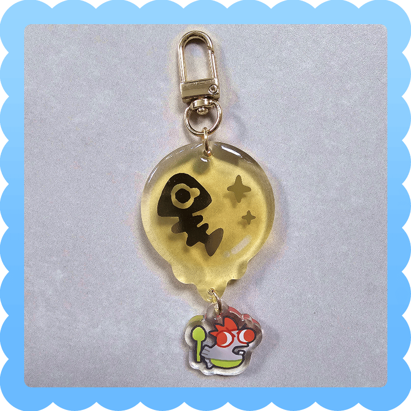 Image of salmon run ❄️ epoxy gold foil charm