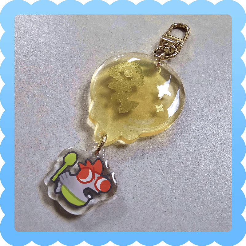 Image of salmon run ❄️ epoxy gold foil charm