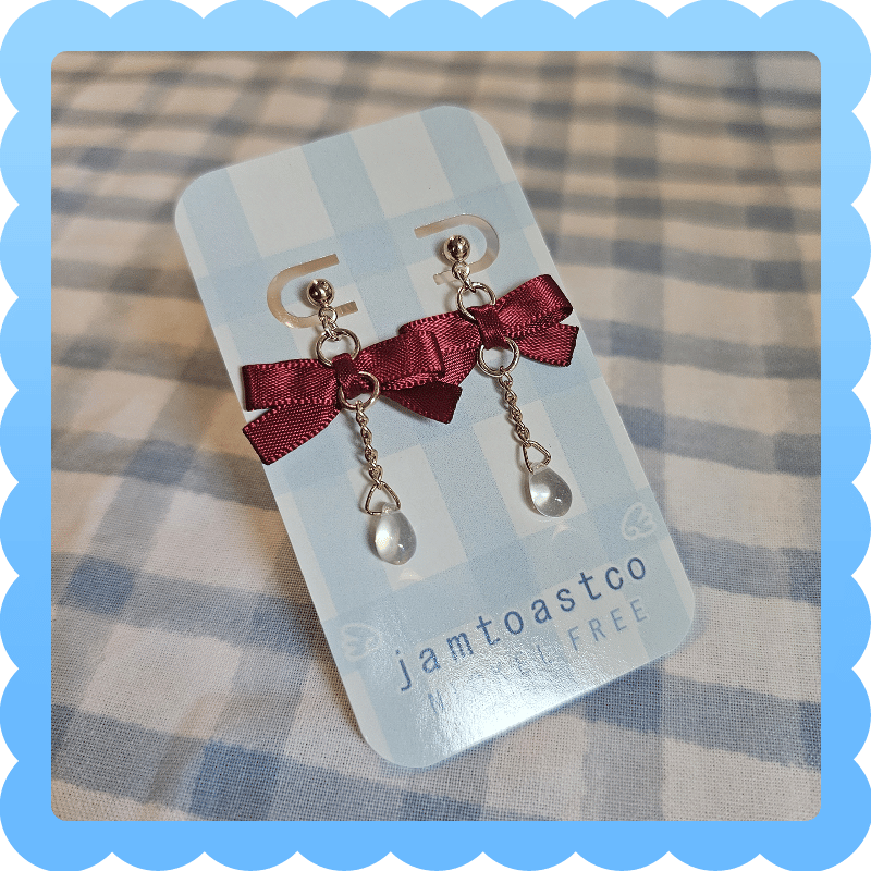 Image of ribbon earrings ❄️ jamtoastco