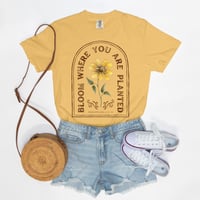 Image 5 of "Bloom Where You Are Planted" Vintage Wash Graphic Tee | Comfort Colors | 3 Options 
