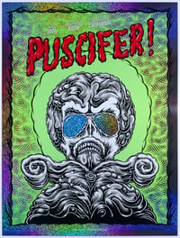 Image 1 of Puscifer Gig Poster: ACK-ACK!, 2024 (Sparkle Foil Variant) Hand Painted Multiple