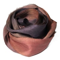 Image 3 of 10YD. REDWOOD  FOREST HAND DYED RECYCLED SARI SILK RIBBON BUNDLES by COLOR KISSED SILK