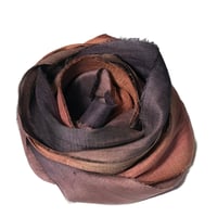 Image 1 of 10YD. REDWOOD  FOREST HAND DYED RECYCLED SARI SILK RIBBON BUNDLES by COLOR KISSED SILK