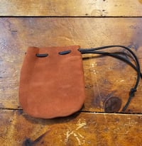 Image 3 of Leather draw sting bag