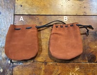 Image 1 of Leather draw sting bag