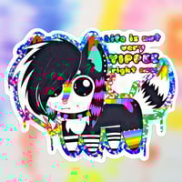 Image 1 of Sparkledog "Life is not very YIPPEE right now" Creature Sticker