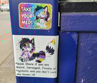 Image 4 of SOLD OUT !! Take Your Meds Guro Cat Glitter Sticker