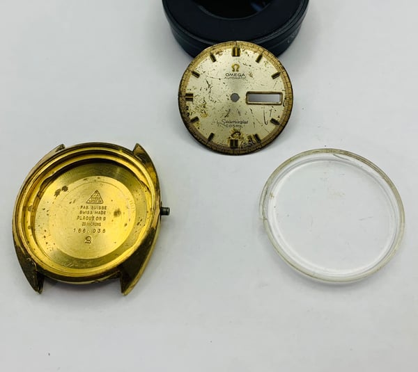 Image of Omega seamaster cosmic gold pltd 1960's/70's gents watch Case/Dial,used,ref#(om-37)